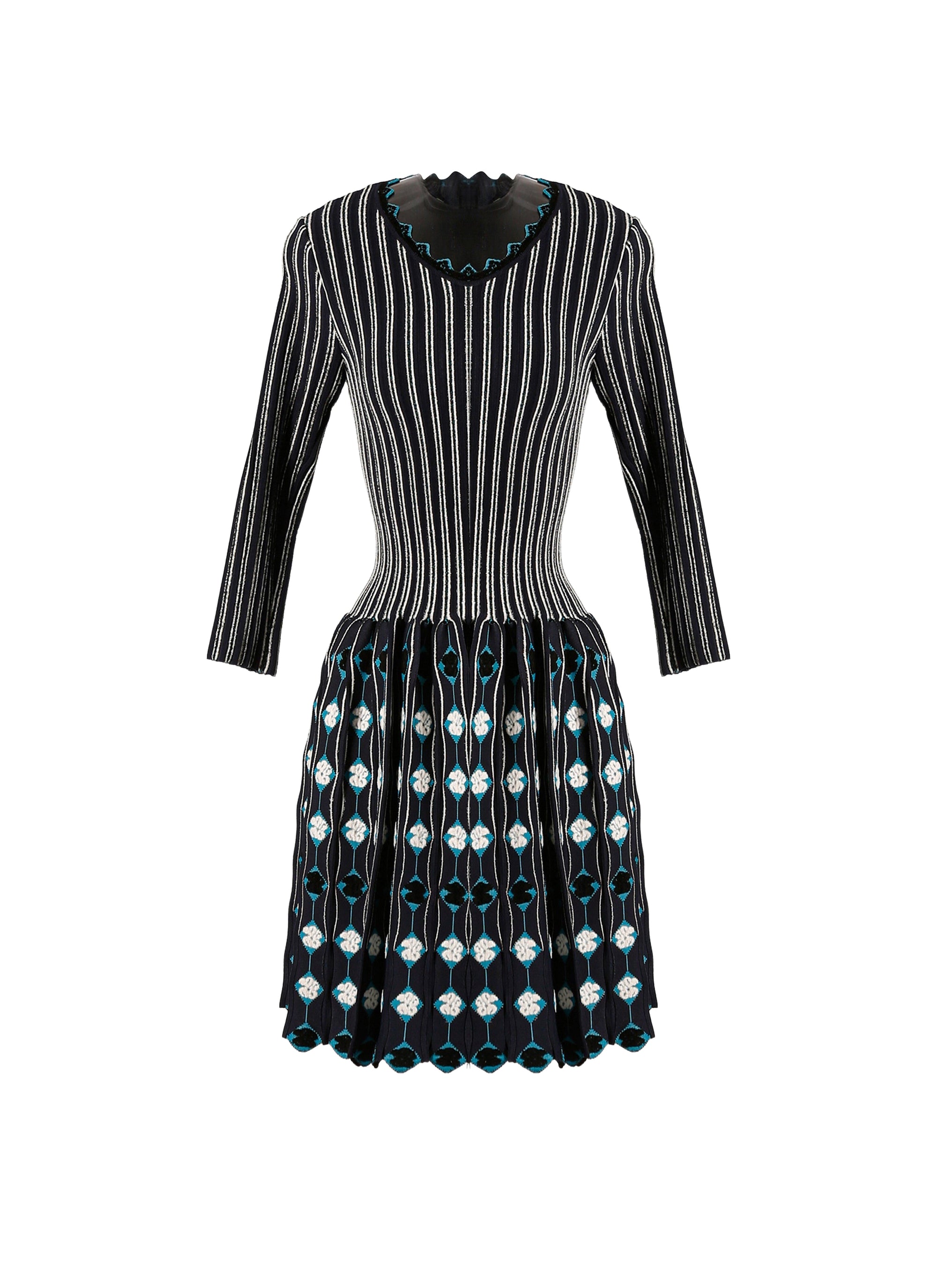 Faience 3/4 sleeve short dress - Lagoon Blue
