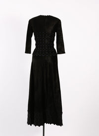Azulejos 3/4 sleeve maxi dress - Black & Night
