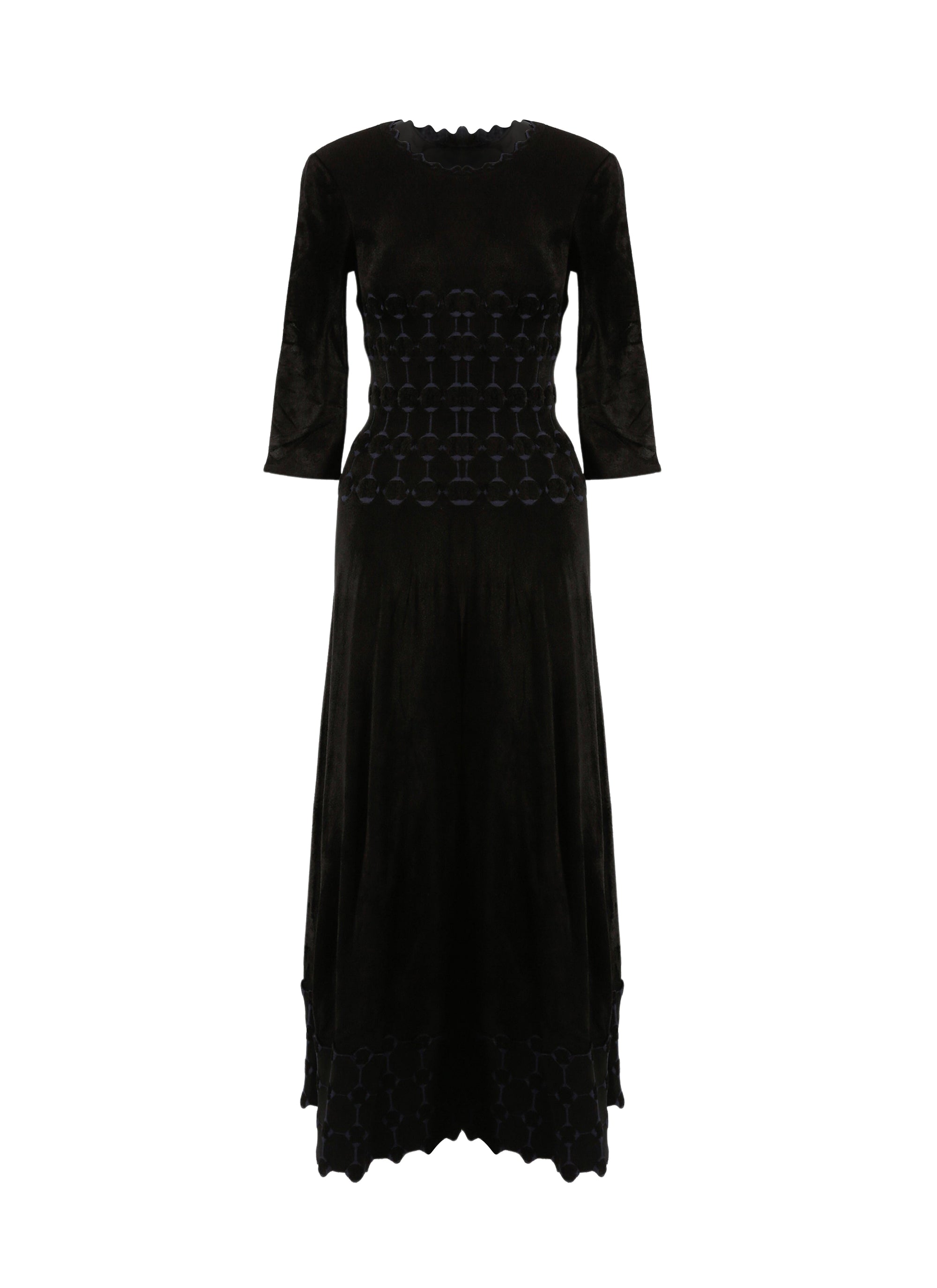 Azulejos 3/4 sleeve maxi dress - Black & Night