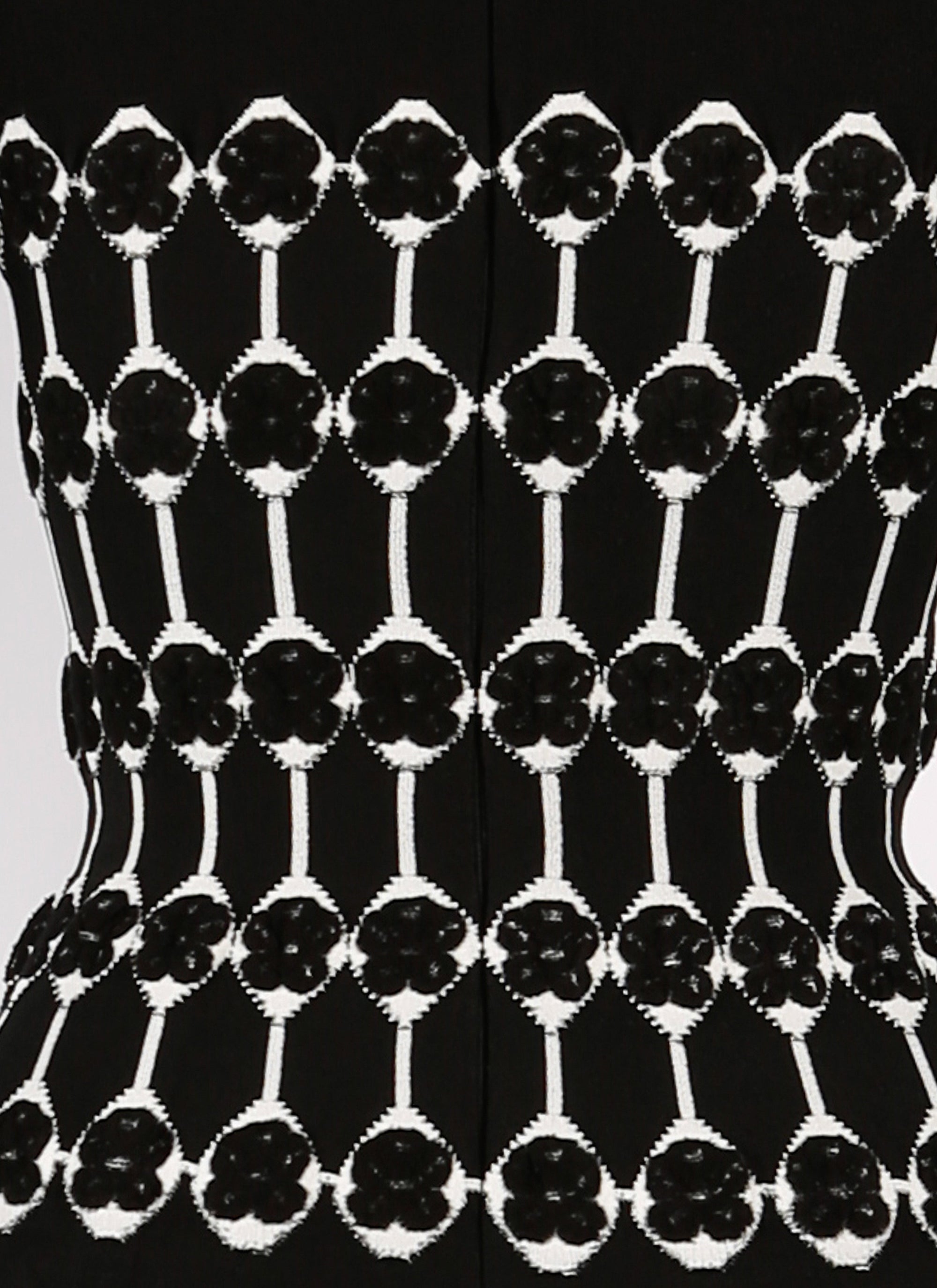 Azulejos knitted 3/4 sleeve straight dress - Black & White