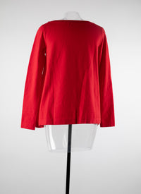 Long sleeve round neck wool jumper - Scarlet