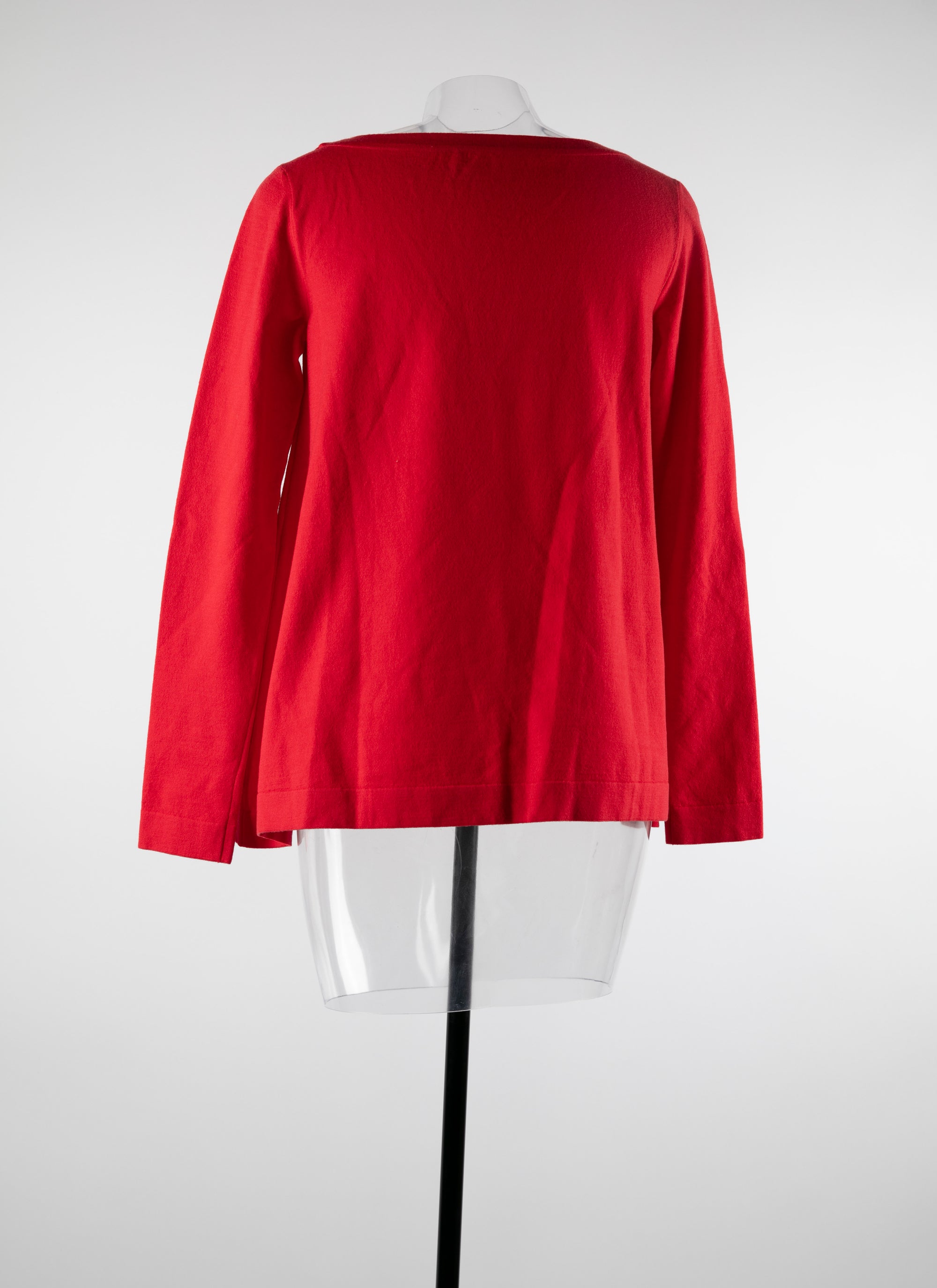 Long sleeve round neck wool jumper - Scarlet