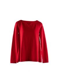 Long sleeve round neck wool jumper - Scarlet