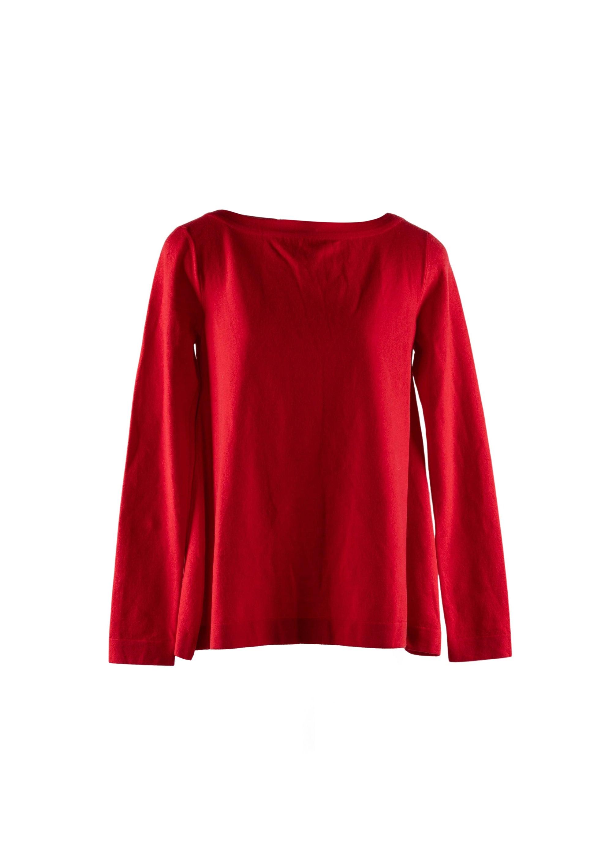 Long sleeve round neck wool jumper - Scarlet