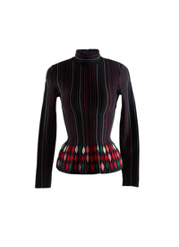 Long sleeve jumper with colourful motif - Multicolour