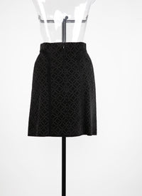 Suede leather short skirt - Black intense