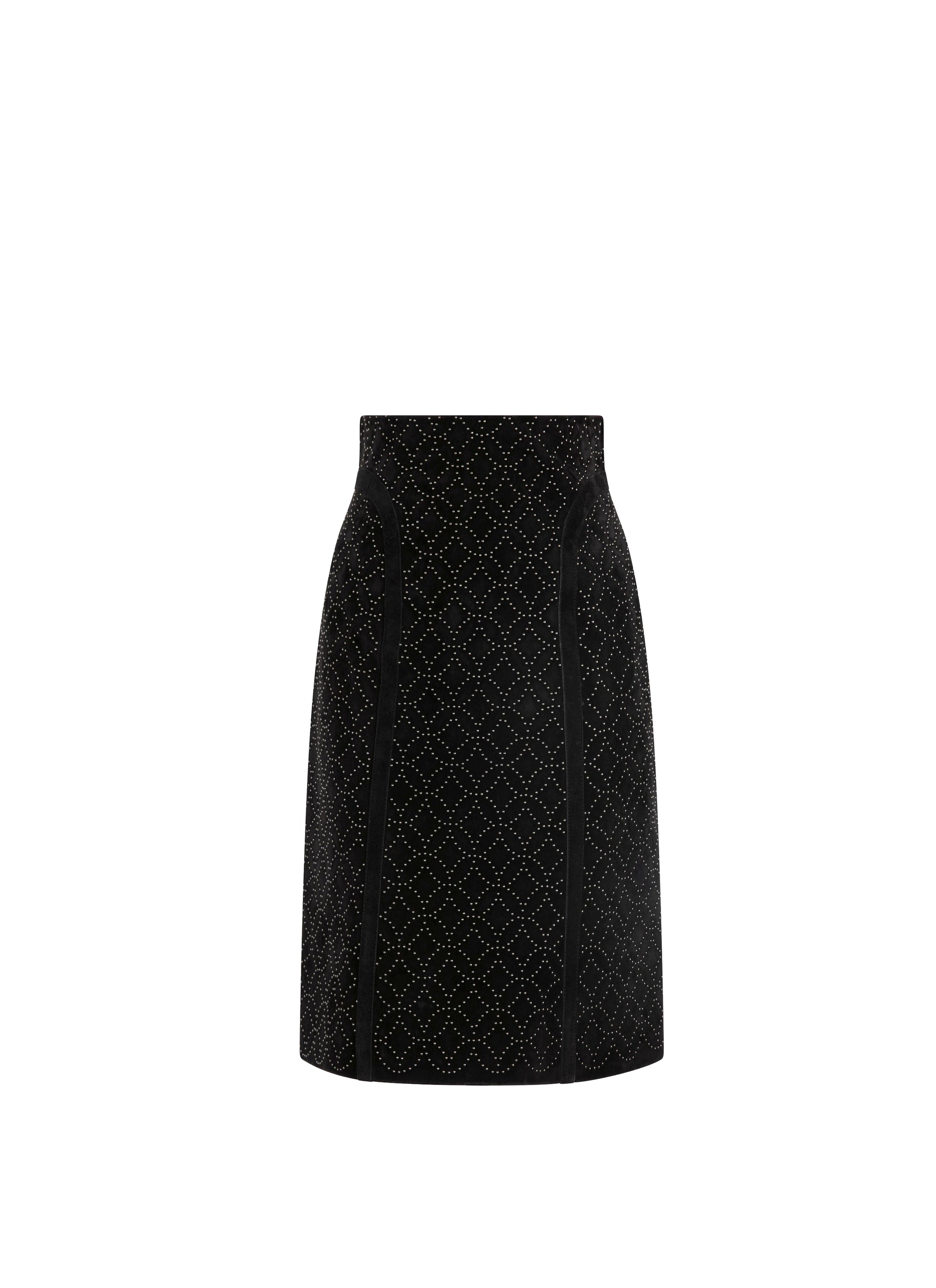 Short skirt in suede leather - Black