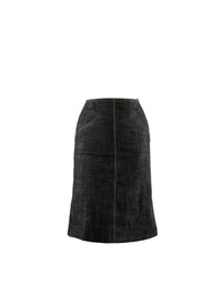 Jupe droite avec fermeture à lacet - Noir