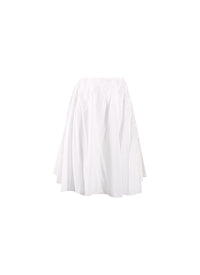Gathered and pleated short skirt - Optic White