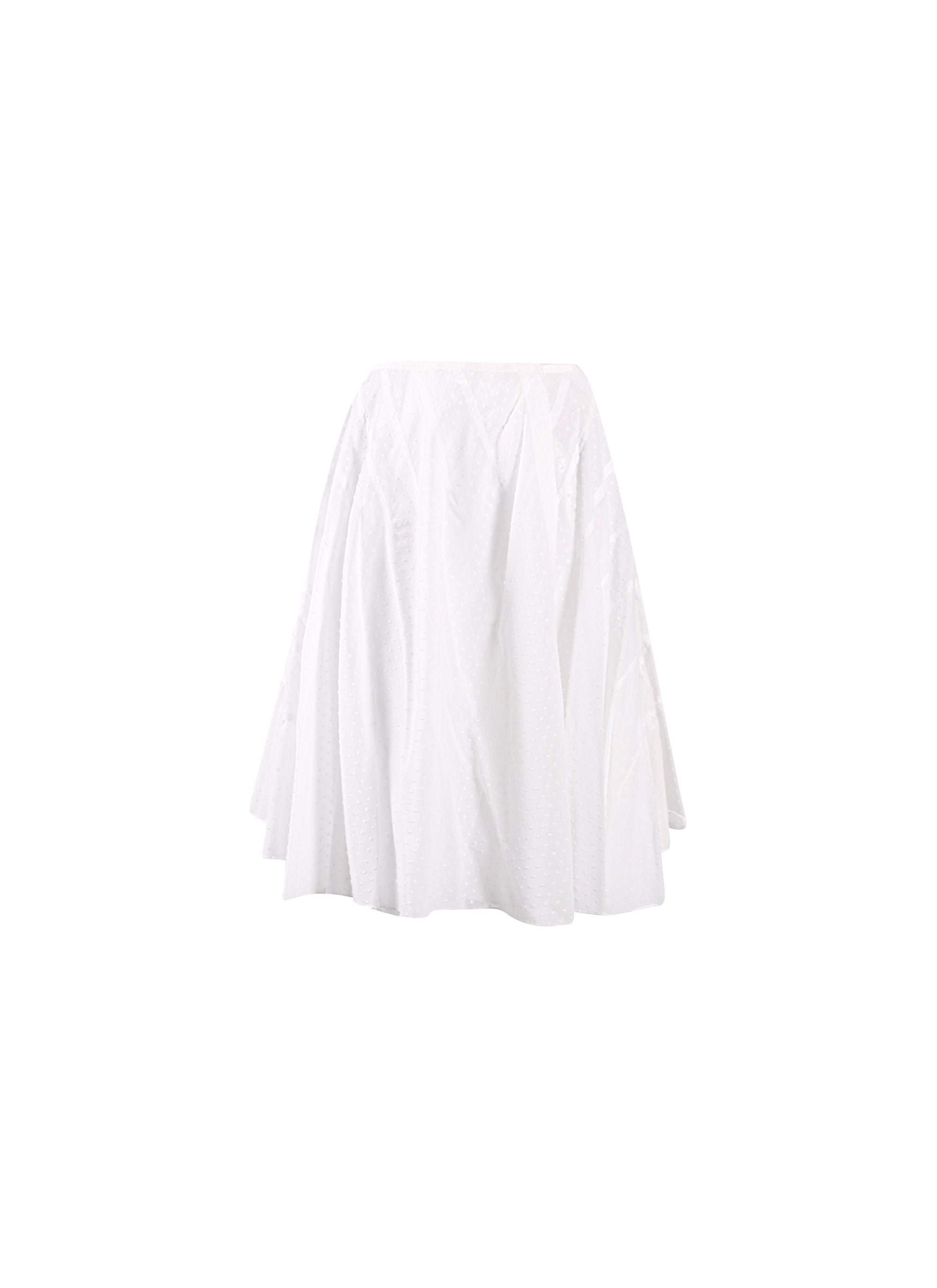 Gathered and pleated short skirt - Optic White