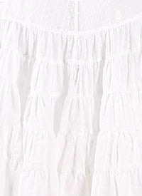 Gathered and pleated short skirt - Optic White