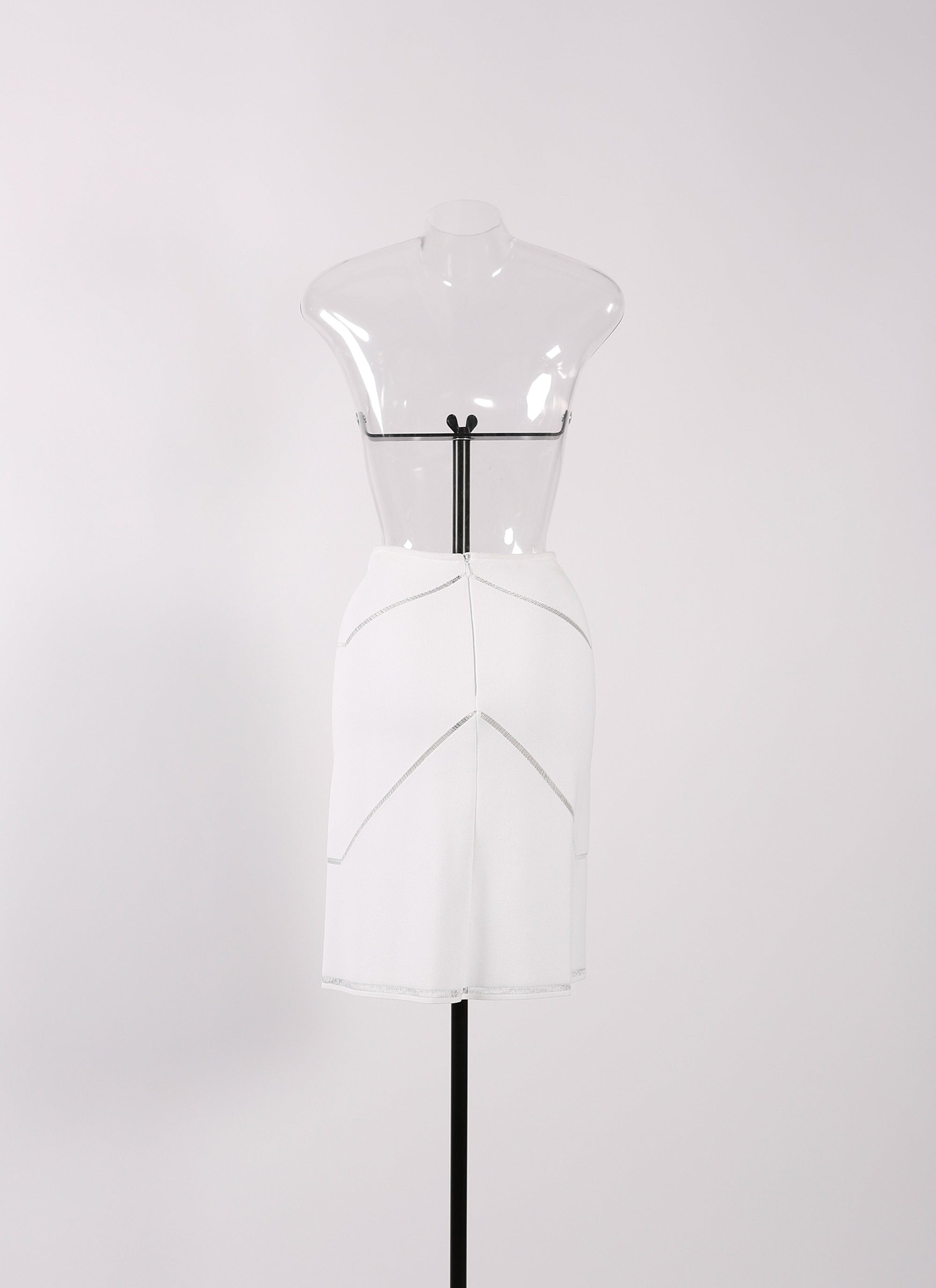 Jupe droite Guarani en maille - Blanc Optique