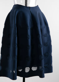Short skirt with geometric lace details - Navy