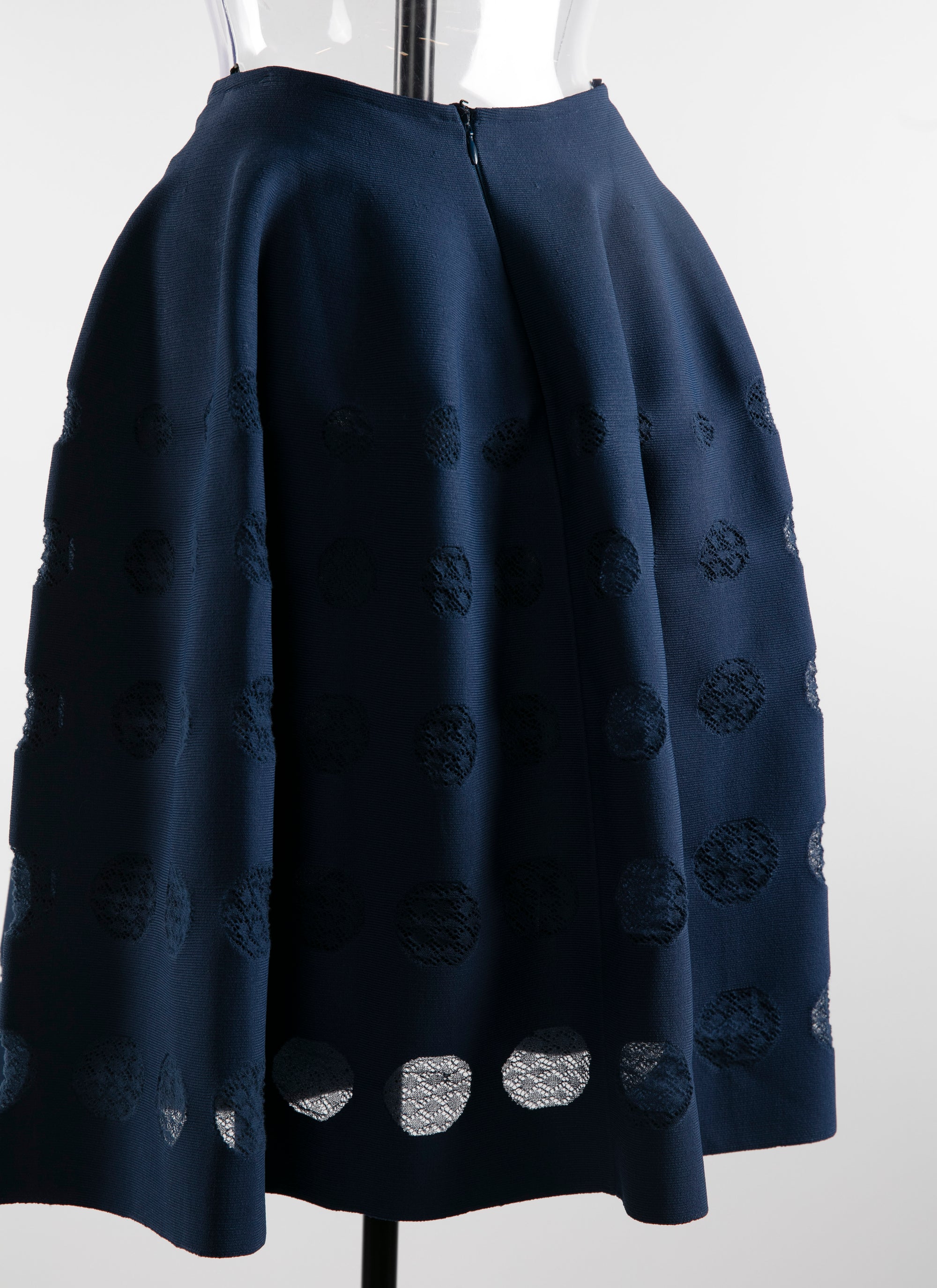 Short skirt with geometric lace details - Navy