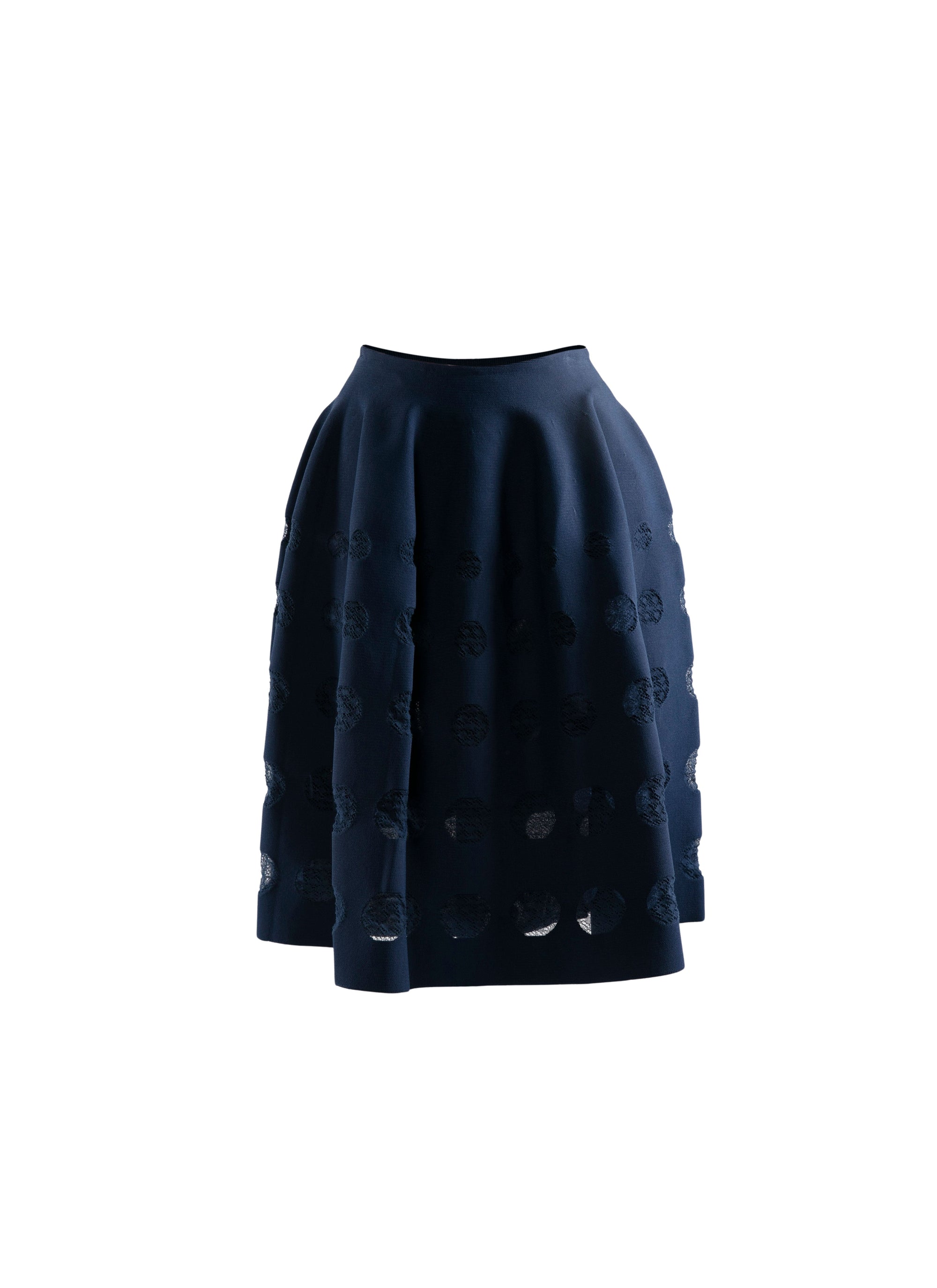 Short skirt with geometric lace details - Navy