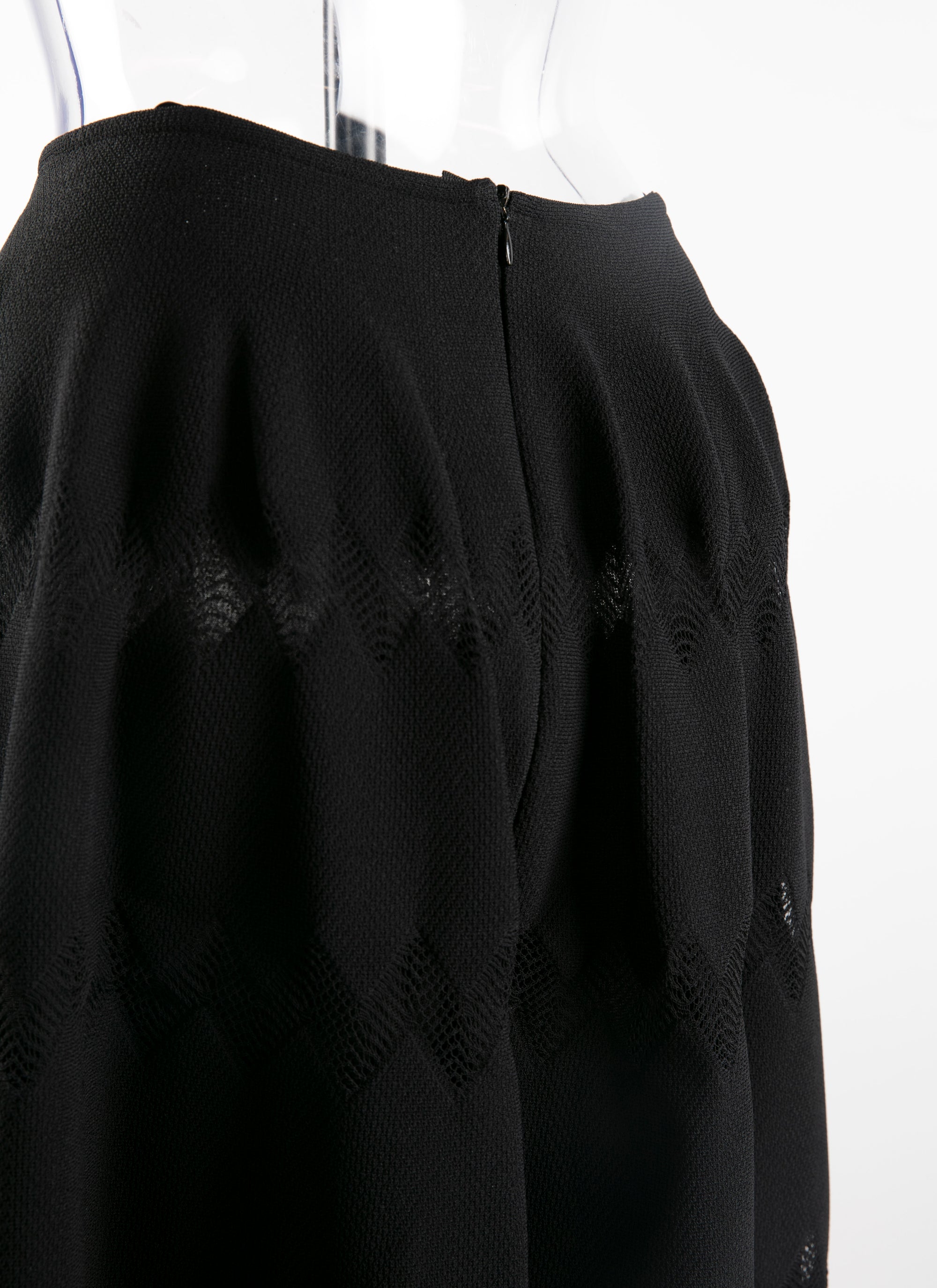 Jupe courte avec détails transparents - Noir