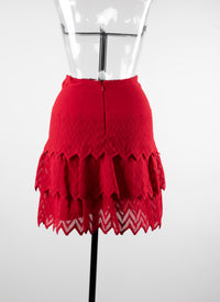 Short skirt with ruffles - Lacquer
