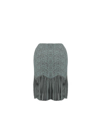 Embroidered short skirt with ruffle detail - Sage
