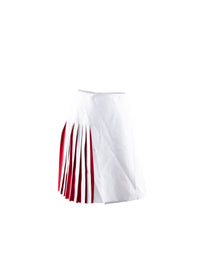 Short contrasting skirt with pleated details - White & Red