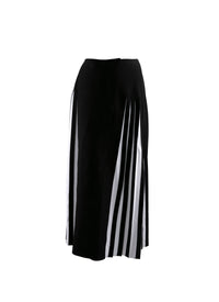 Contrasted midi skirt with pleated details - Black & White