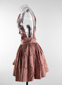 Robe asymétrique à lacets - Caramel