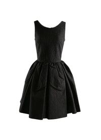 Sleeveless short petal dress - Black intense