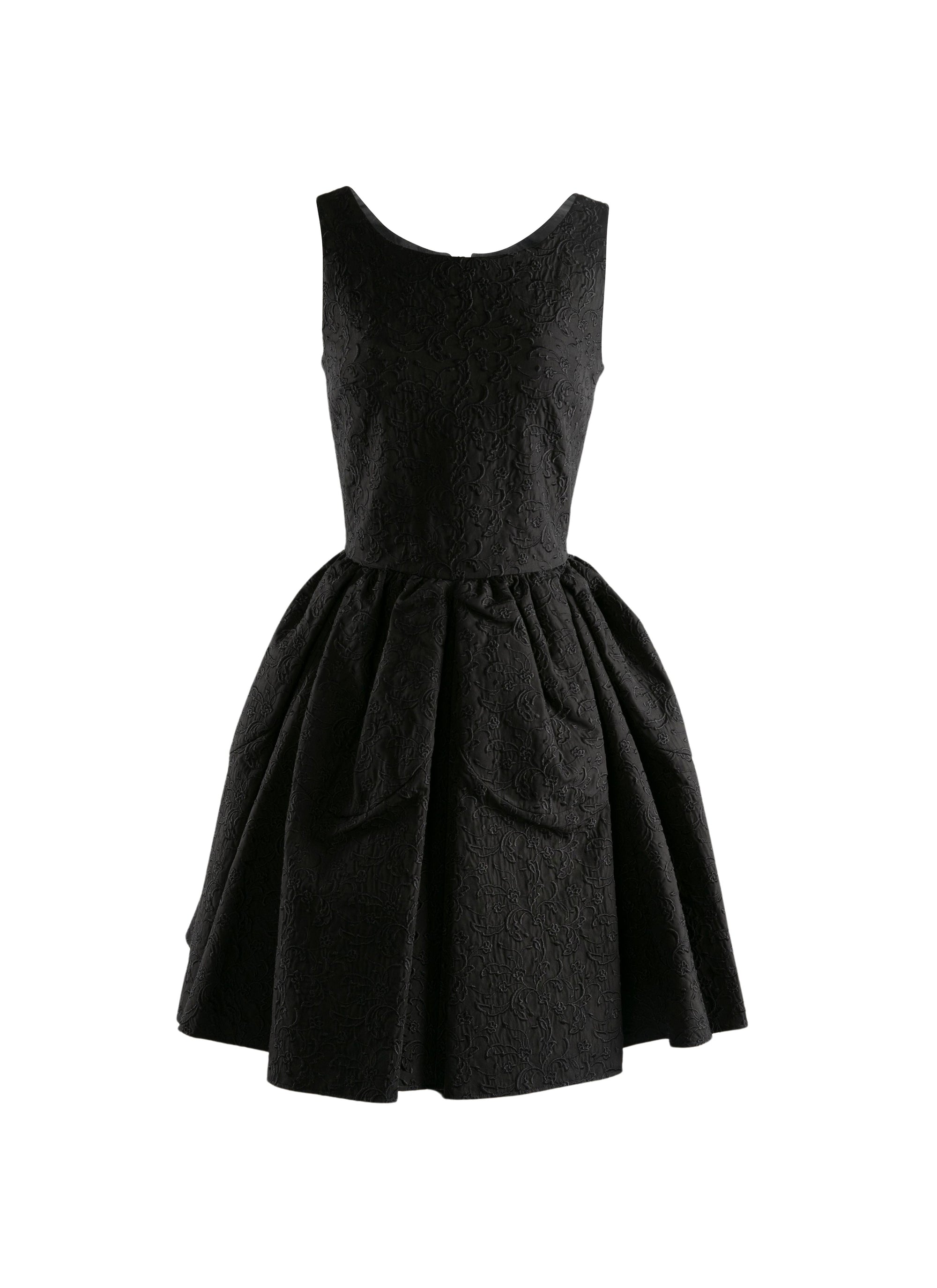 Sleeveless short petal dress - Black intense