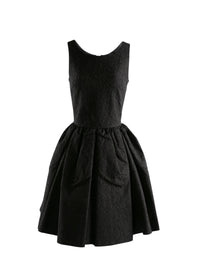 Robe pétale courte sans manches - Noir