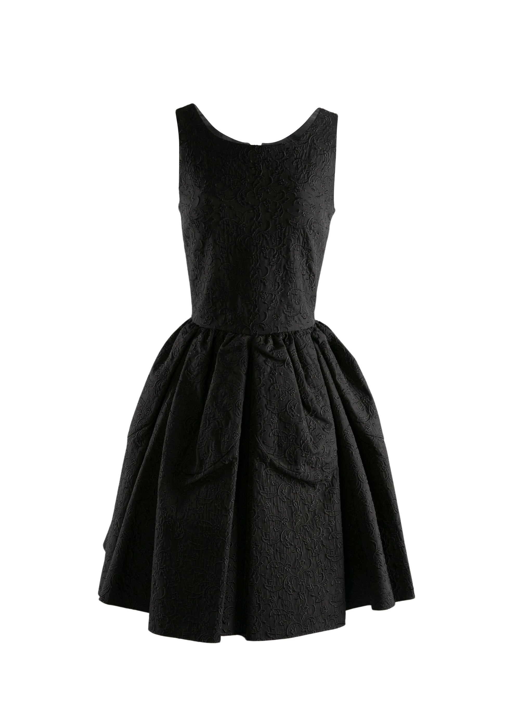 Robe pétale courte sans manches - Noir