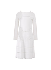 Guarani Long Sleeve Knitted Dress - Optic White
