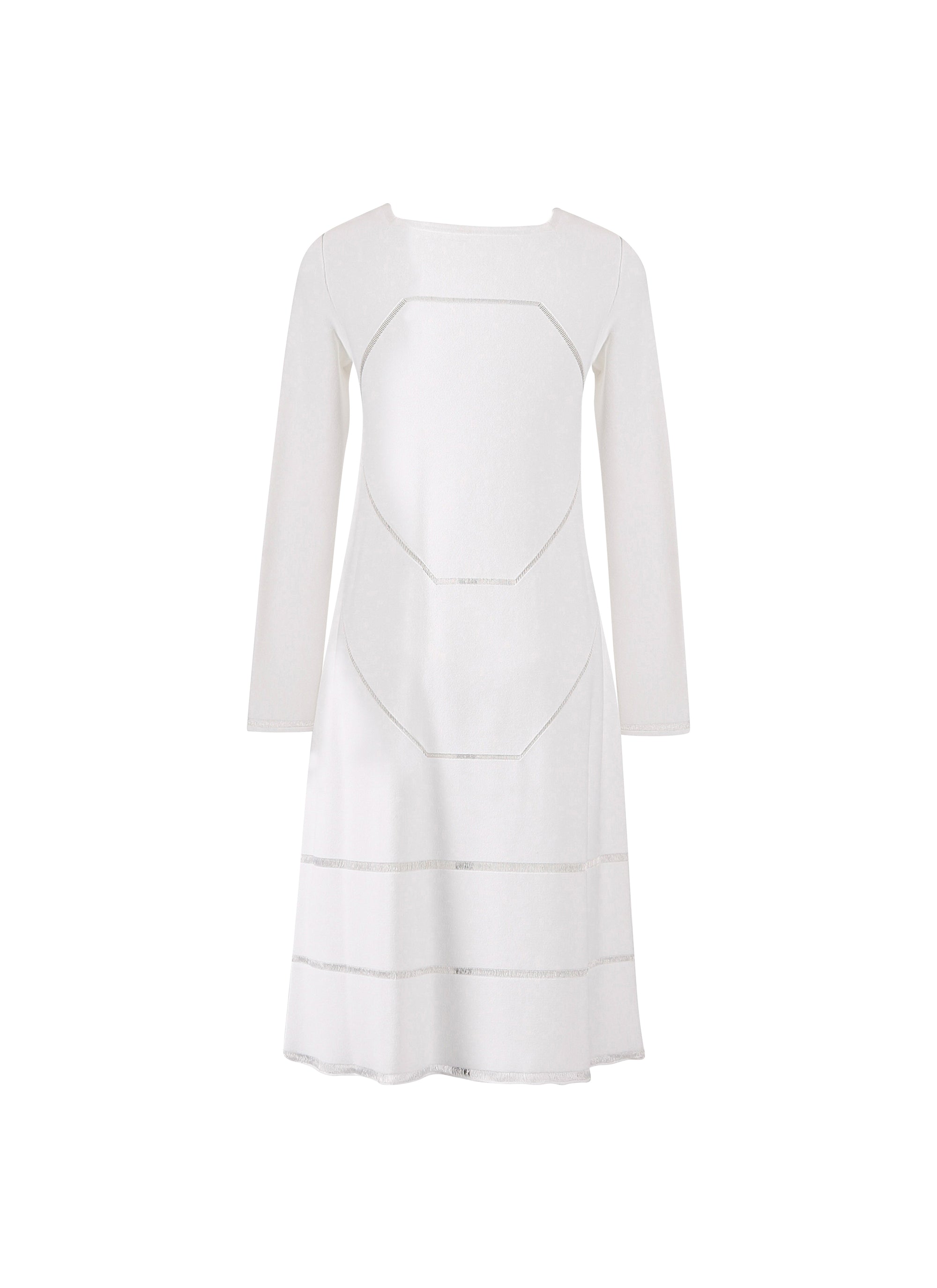 Guarani Long Sleeve Knitted Dress - Optic White