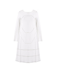 Guarani knitted long sleeve dress - Optic White