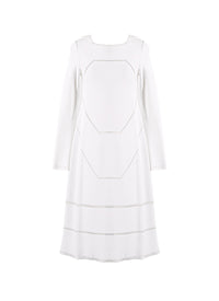 Guarani Long Sleeve Knitted Dress - Optic White
