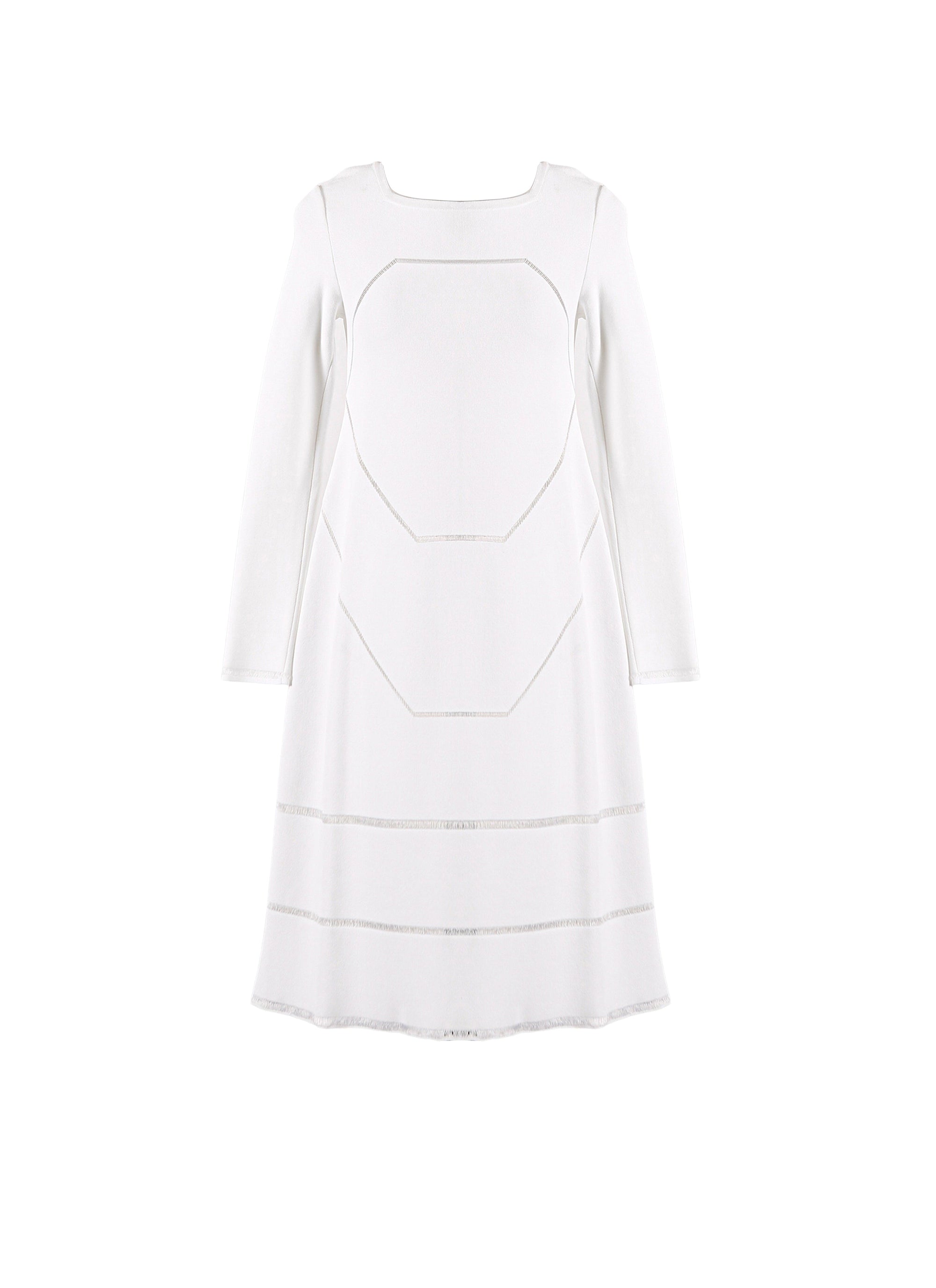 Robe à manches longues Guarani en maille - Blanc Optique