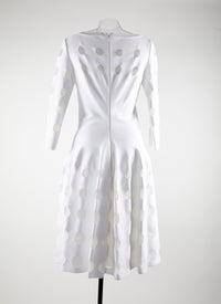 Robe à manches longues à motif en tulle - Blanc Optique