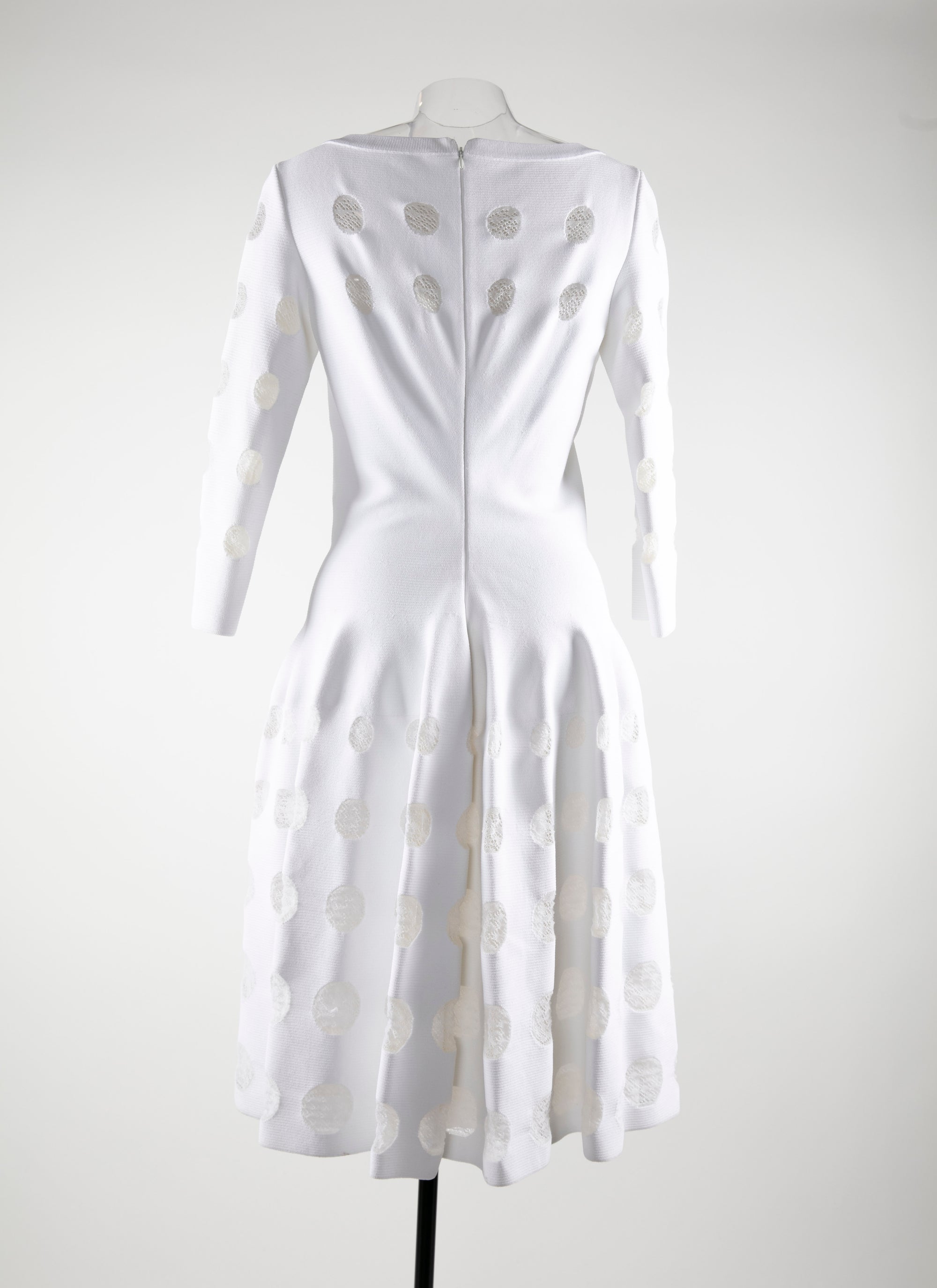 Robe à manches longues à motif en tulle - Blanc Optique