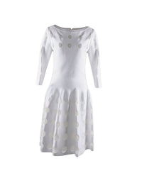 Robe à manches longues à motif en tulle - Blanc Optique