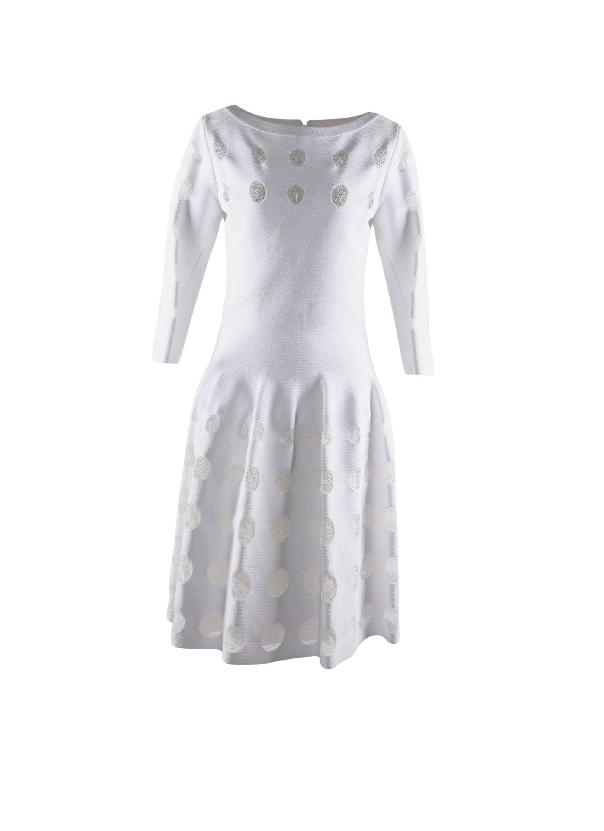 Robe à manches longues à motif en tulle - Blanc Optique