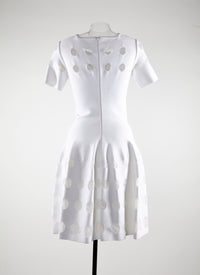 Short-sleeved tulle dress - Optic White
