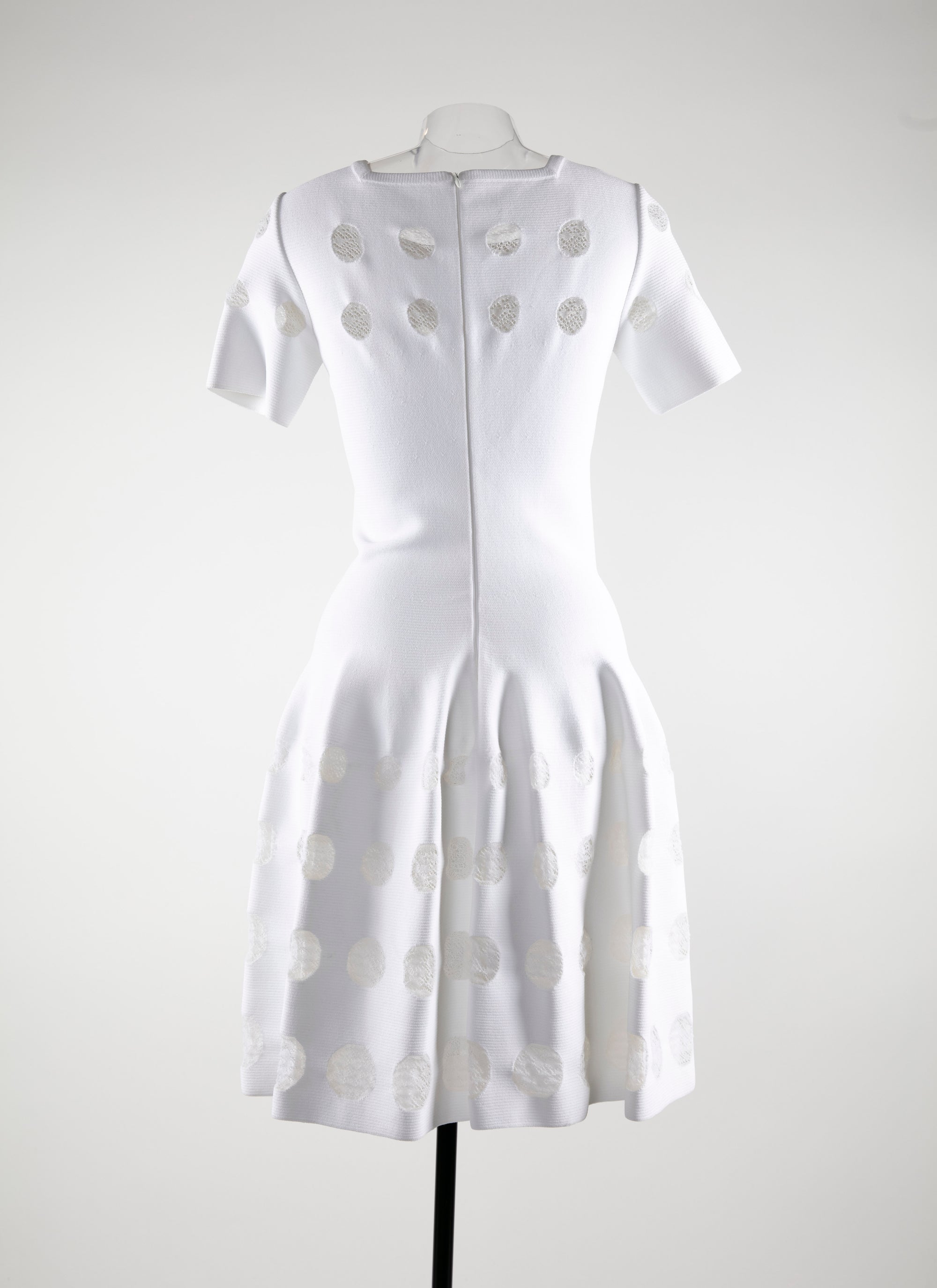 Short-sleeved tulle dress - Optic White