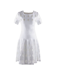 Short-sleeved tulle dress - Optic White