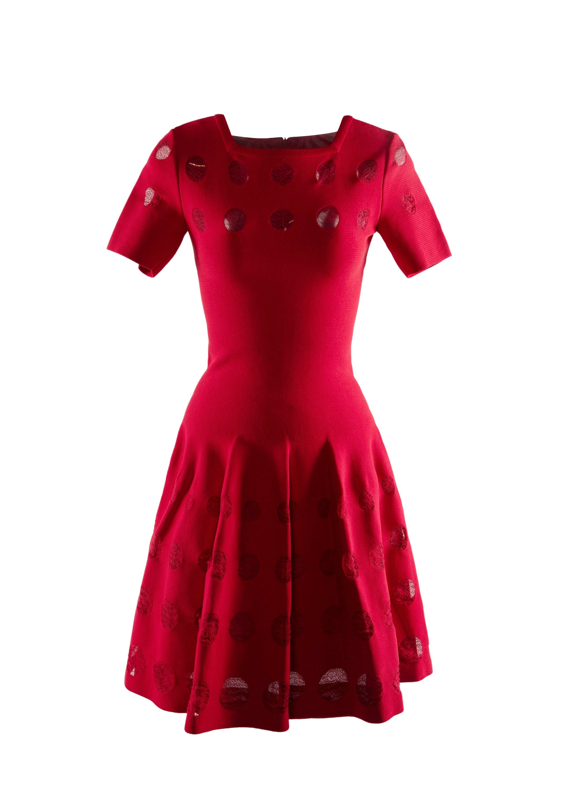 Robe à manches courtes à motif en tulle - Laque