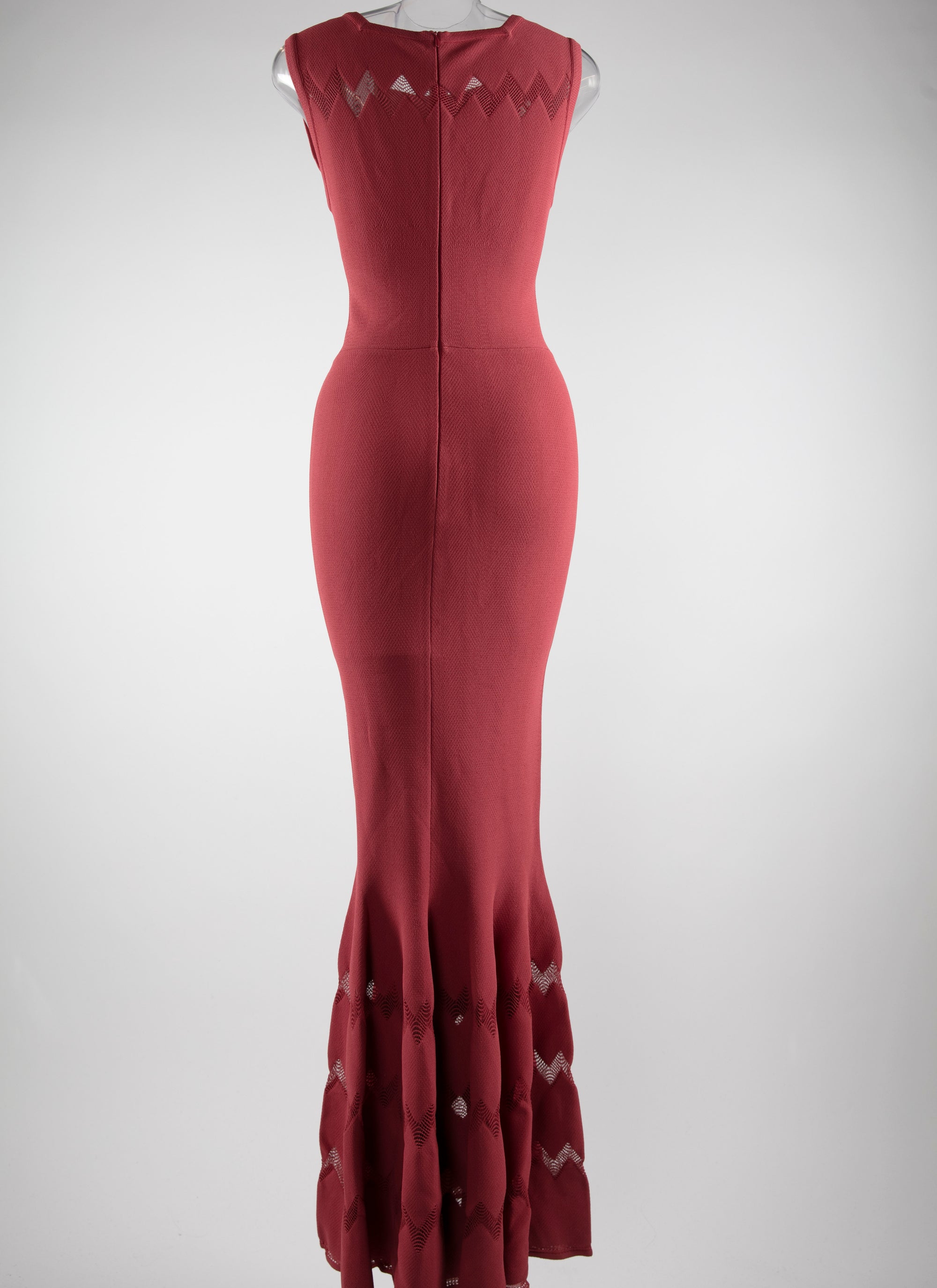 Robe coupe sirène longue sans manches - Framboise