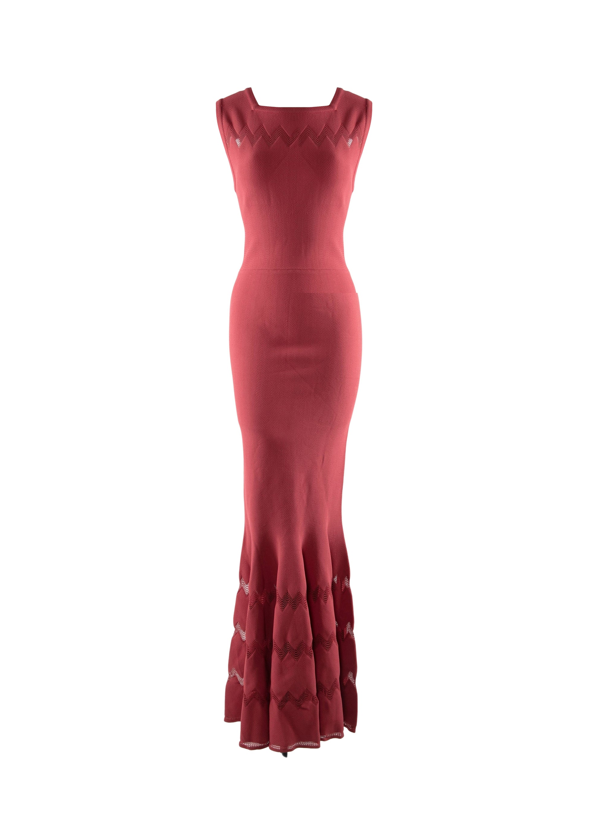 Robe coupe sirène longue sans manches - Framboise