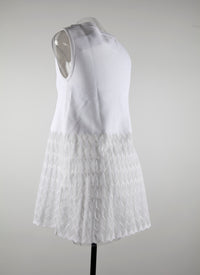 Robe sans manches avec jupe à motif - Blanc Optique
