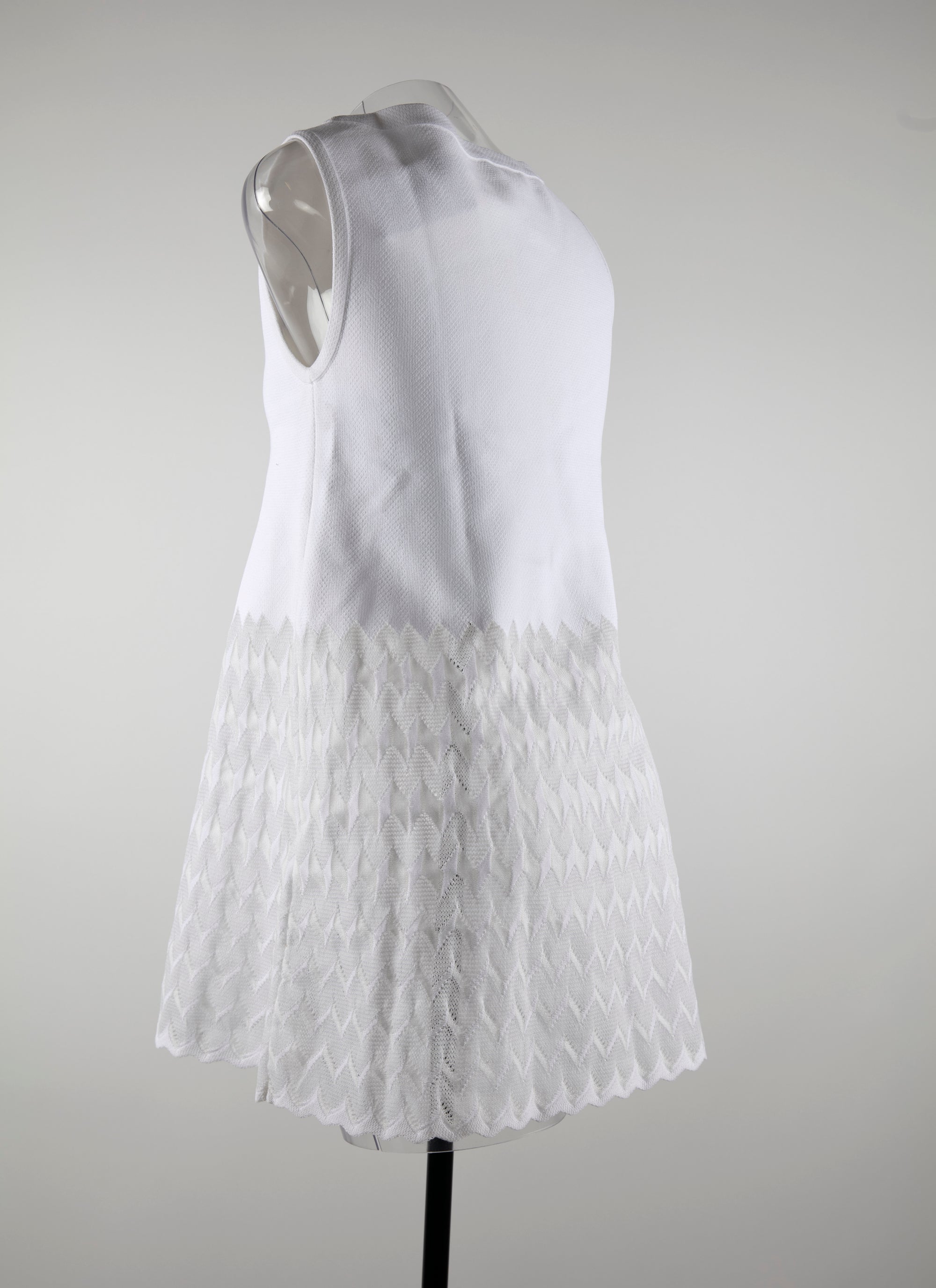 Robe sans manches avec jupe à motif - Blanc Optique