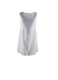Robe sans manches avec jupe à motif - Blanc Optique