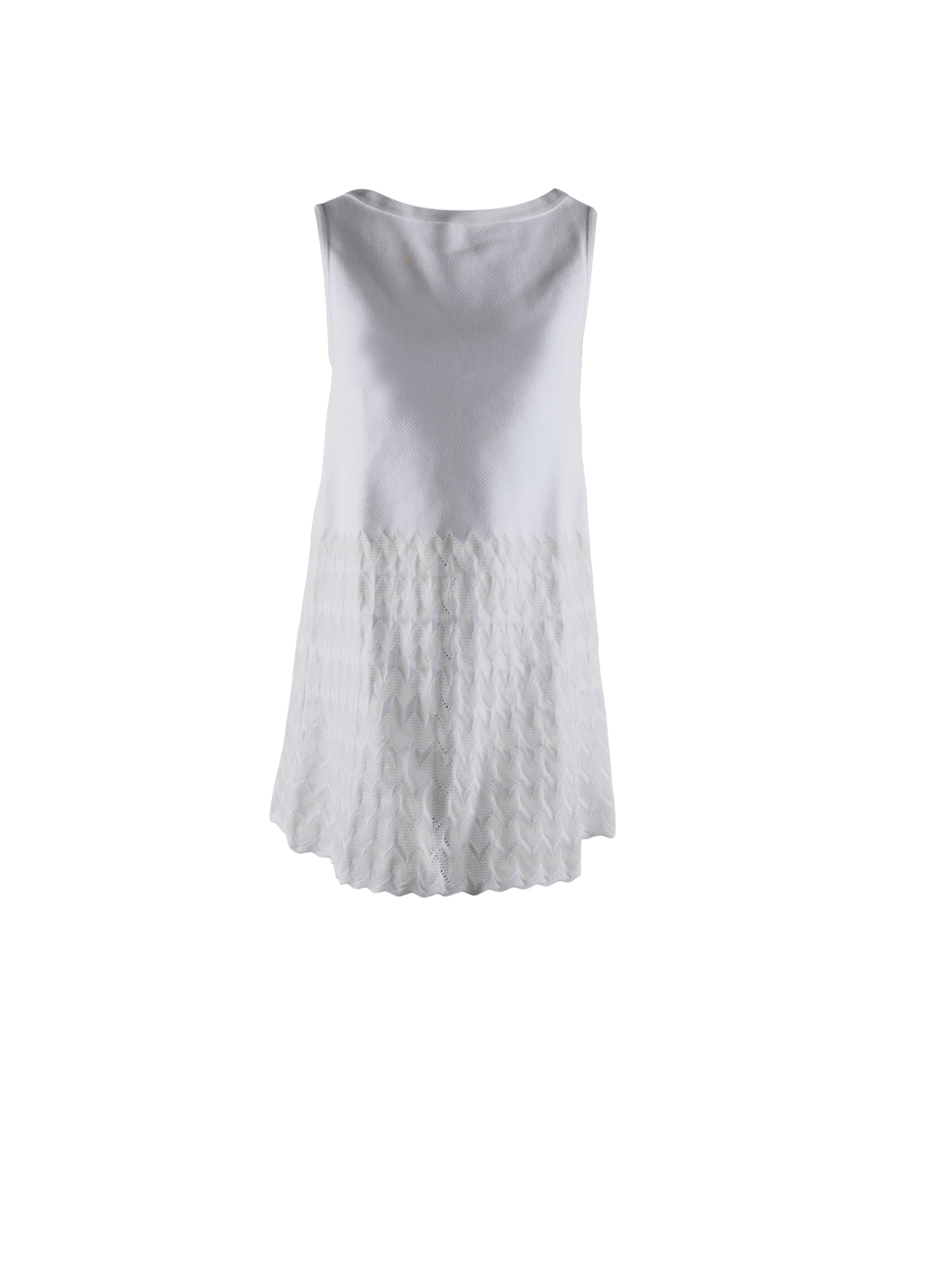 Robe sans manches avec jupe à motif - Blanc Optique