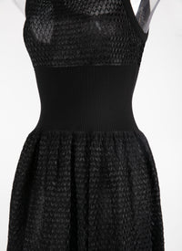 Waisted dress with non-adjustable straps - Black intense