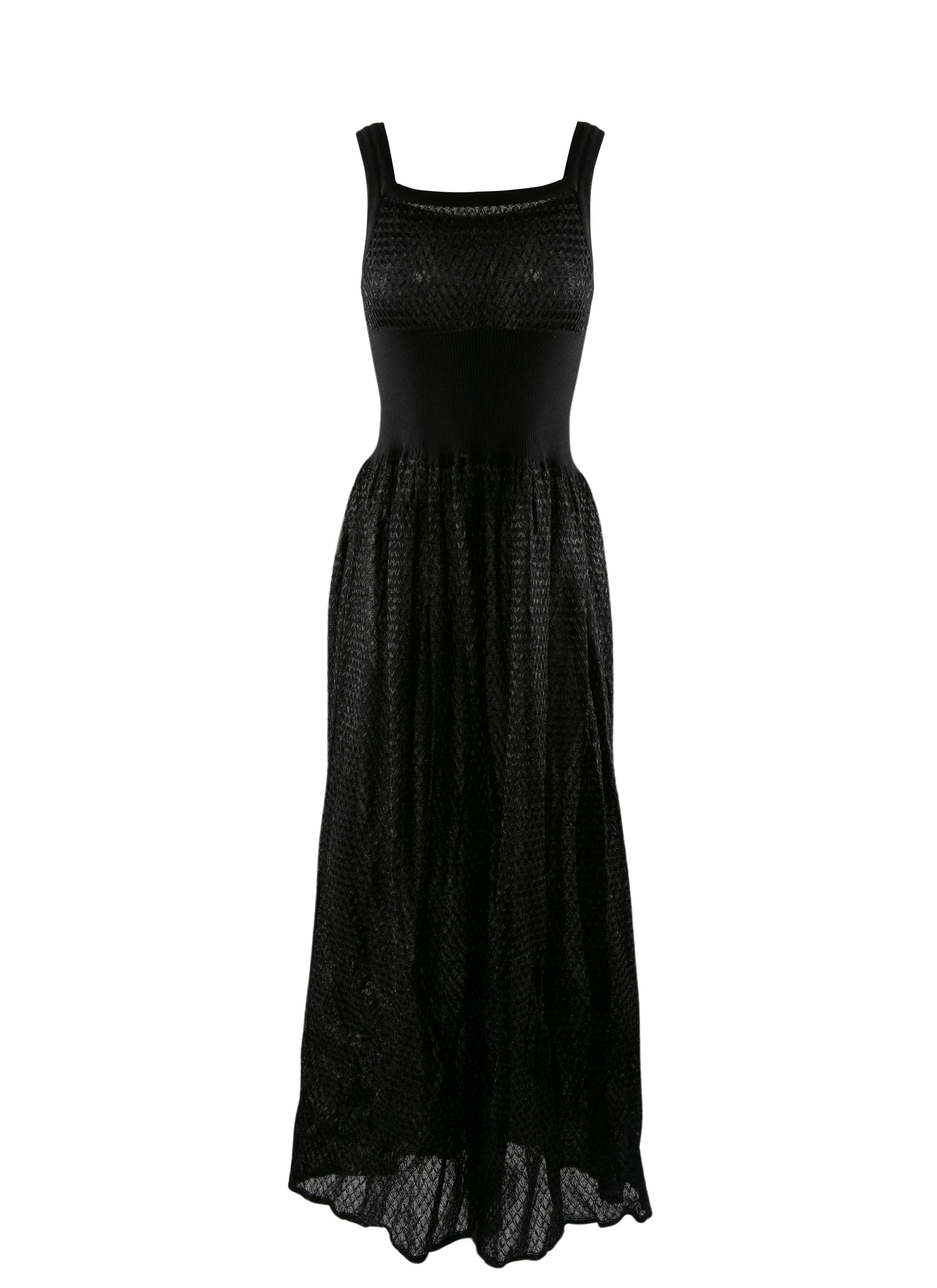 Waisted dress with non-adjustable straps - Black intense